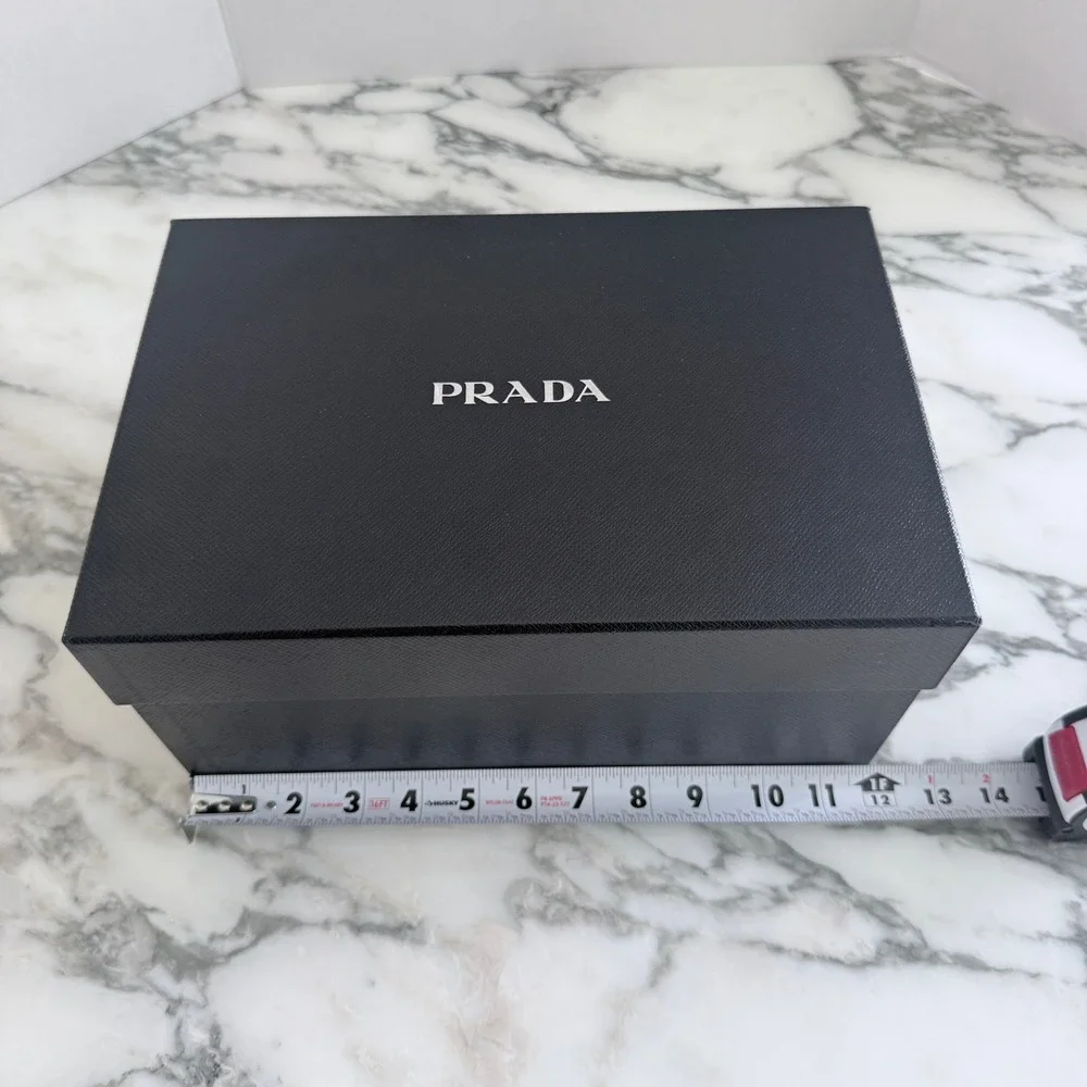 Prada Black Saffiano Textured Shoe Storage Box Empty Replacement 11.75